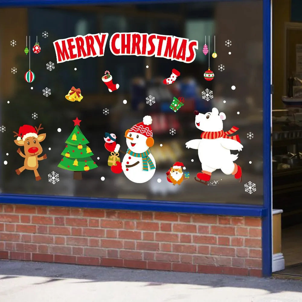 Merry Christmas & New Year 2025 Decoration – Festive Wall & Window Stickers, Ornaments, and Garland