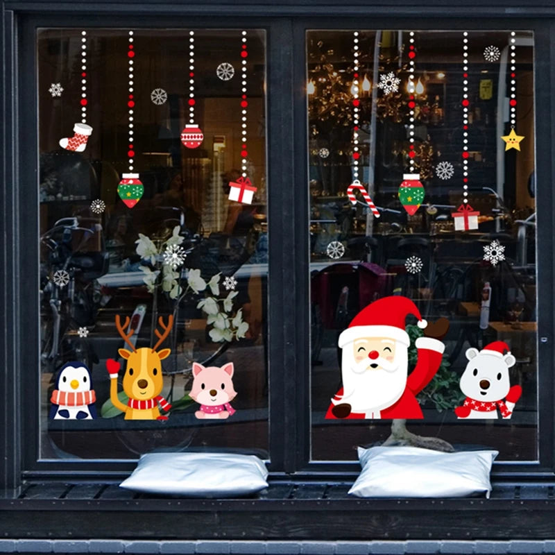 Merry Christmas & New Year 2025 Decoration – Festive Wall & Window Stickers, Ornaments, and Garland