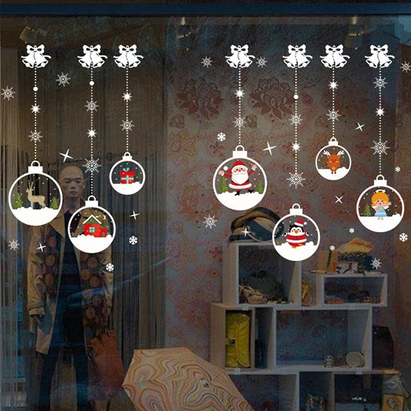 Merry Christmas & New Year 2025 Decoration – Festive Wall & Window Stickers, Ornaments, and Garland