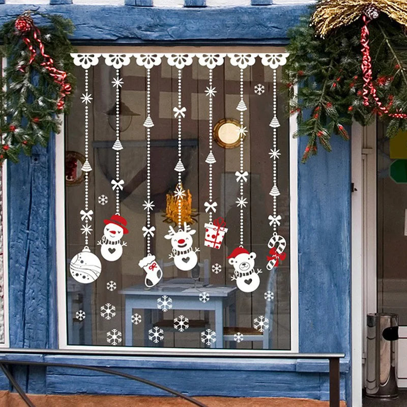 Merry Christmas & New Year 2025 Decoration – Festive Wall & Window Stickers, Ornaments, and Garland