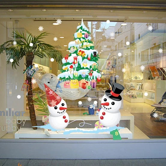 Merry Christmas & New Year 2025 Decoration – Festive Wall & Window Stickers, Ornaments, and Garland