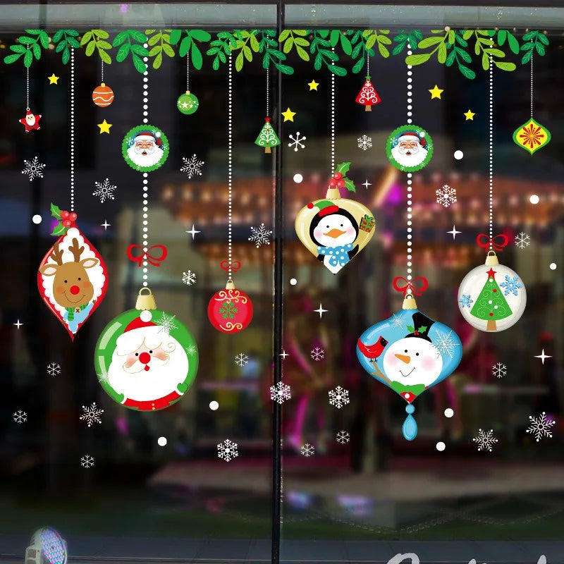 Merry Christmas & New Year 2025 Decoration – Festive Wall & Window Stickers, Ornaments, and Garland
