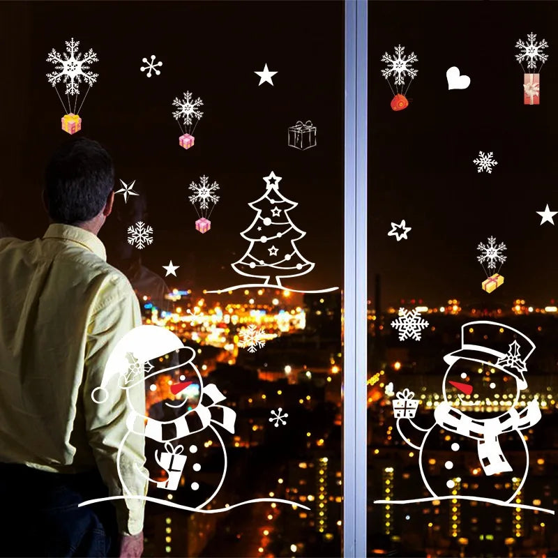 Merry Christmas & New Year 2025 Decoration – Festive Wall & Window Stickers, Ornaments, and Garland