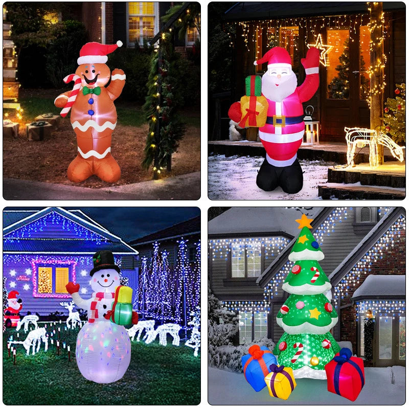 1.8M LED Inflatable Santa Claus Riding Polar Bear – Christmas Decoration for Indoor & Outdoor Garden Display