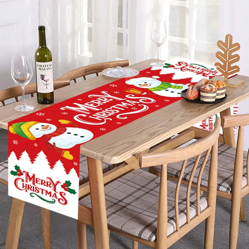 Merry Christmas Table Runner – Festive Holiday Table Decor for Kitchen & Dining, Christmas & New Year 2024