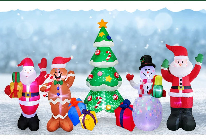 1.8M LED Inflatable Santa Claus Riding Polar Bear – Christmas Decoration for Indoor & Outdoor Garden Display
