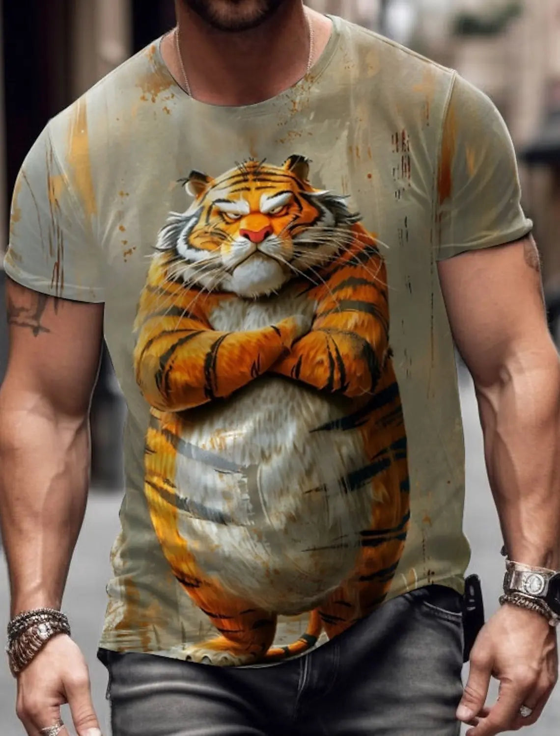 Men's Animal Funny T Shirt Short Sleeve T shirt 3D Print O-Neck Shirt Exaggerated Designer Party Summer Casual Clothing Apparel