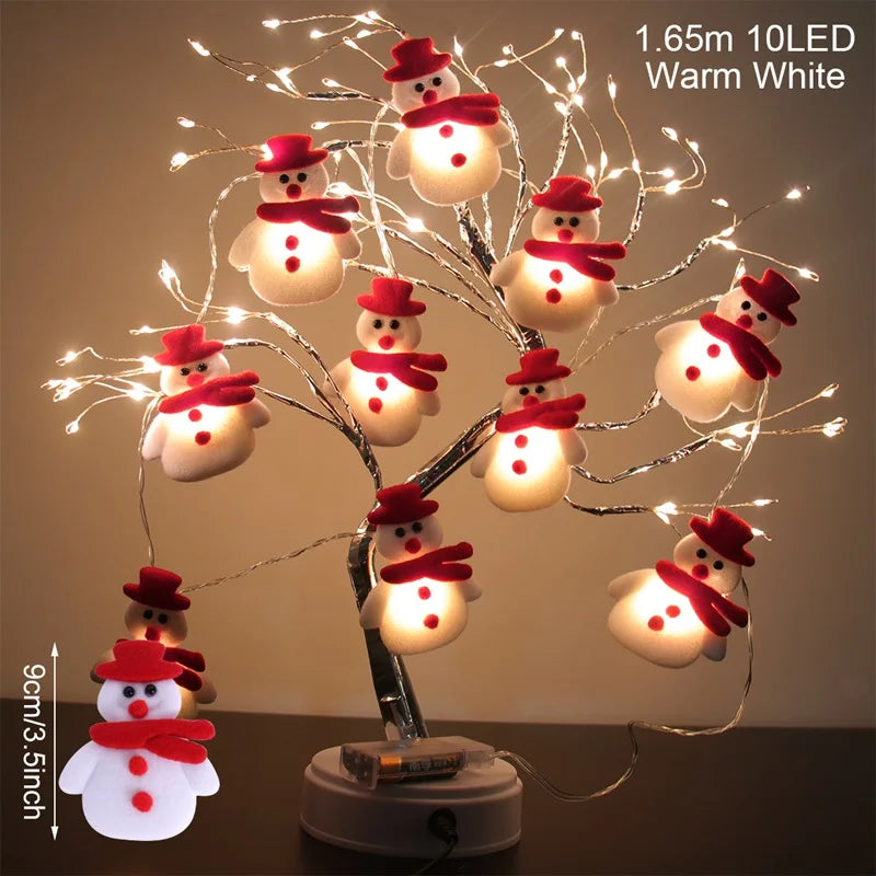 Snowman LED String Lights Garland – Merry Christmas Decorations for Home & Tree, 2024 Holiday Ornament & Gift