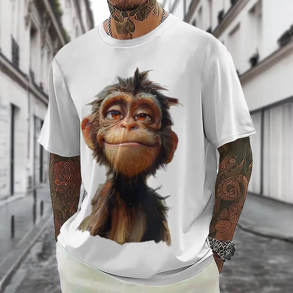 Hot Sell Summer Men Clothing 3d Printai Rendering Animal Men T-Shirt, Men Casual Hip Hop Sports T Shirt Men Short Sleeve T Shirt