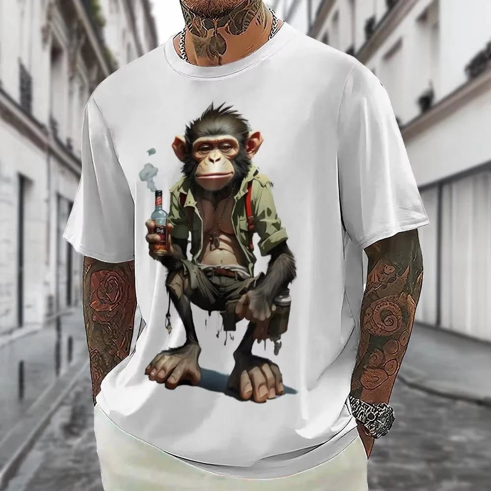 Hot Sell Summer Men Clothing 3d Printai Rendering Animal Men T-Shirt, Men Casual Hip Hop Sports T Shirt Men Short Sleeve T Shirt