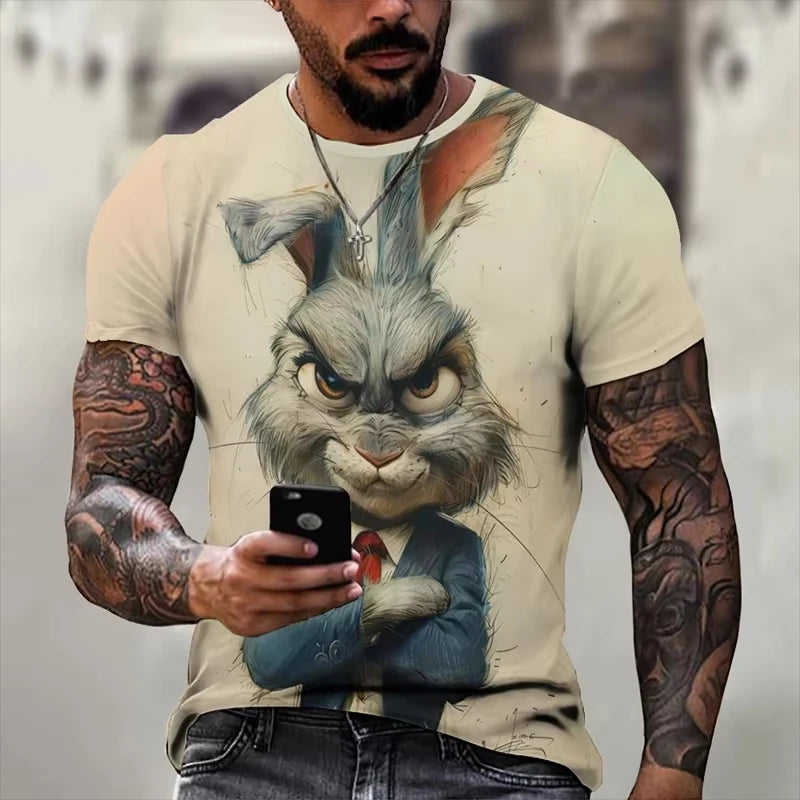 Hot Sell Summer Men Clothing 3d Printai Rendering Animal Men T-Shirt, Men Casual Hip Hop Sports T Shirt Men Short Sleeve T Shirt