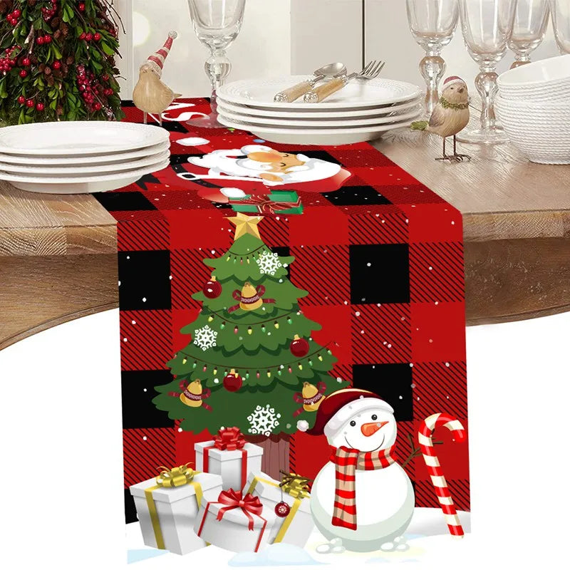 Merry Christmas Table Runner – Festive Holiday Table Decor for Kitchen & Dining, Christmas & New Year 2024