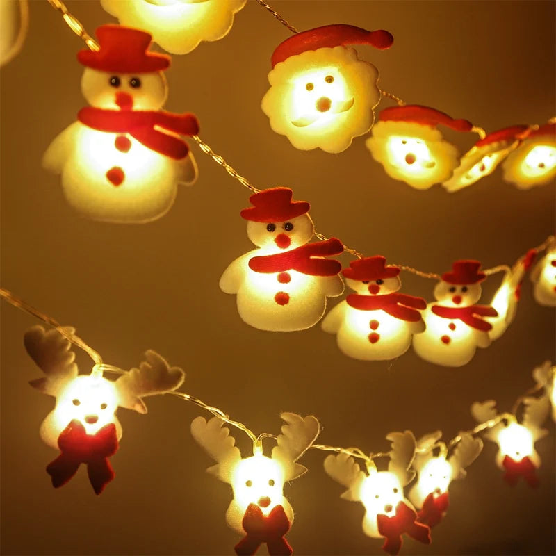Snowman LED String Lights Garland – Merry Christmas Decorations for Home & Tree, 2024 Holiday Ornament & Gift