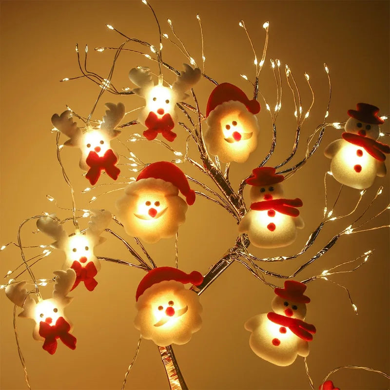 Snowman LED String Lights Garland – Merry Christmas Decorations for Home & Tree, 2024 Holiday Ornament & Gift