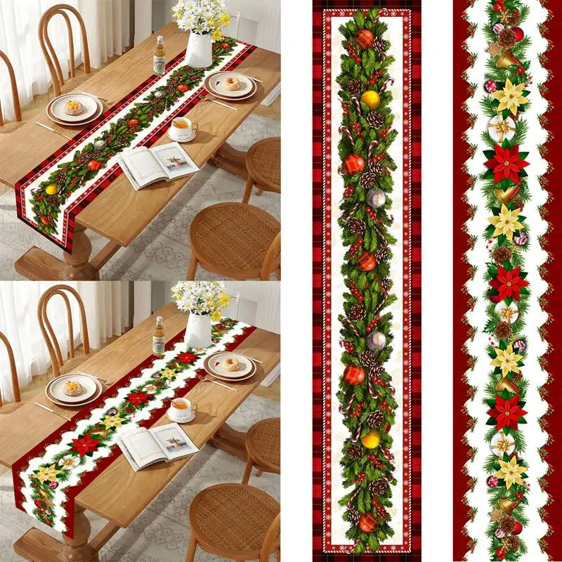 Merry Christmas Table Runner – Festive Holiday Table Decor for Kitchen & Dining, Christmas & New Year 2024