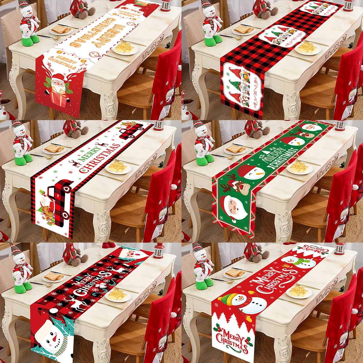 Merry Christmas Table Runner – Festive Holiday Table Decor for Kitchen & Dining, Christmas & New Year 2024