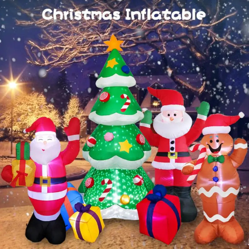 1.8M LED Inflatable Santa Claus Riding Polar Bear – Christmas Decoration for Indoor & Outdoor Garden Display