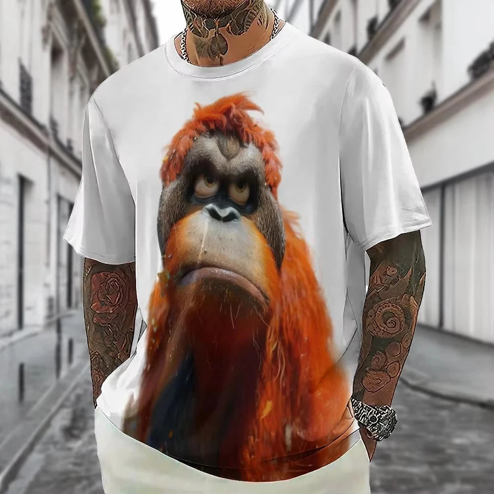 Hot Sell Summer Men Clothing 3d Printai Rendering Animal Men T-Shirt, Men Casual Hip Hop Sports T Shirt Men Short Sleeve T Shirt