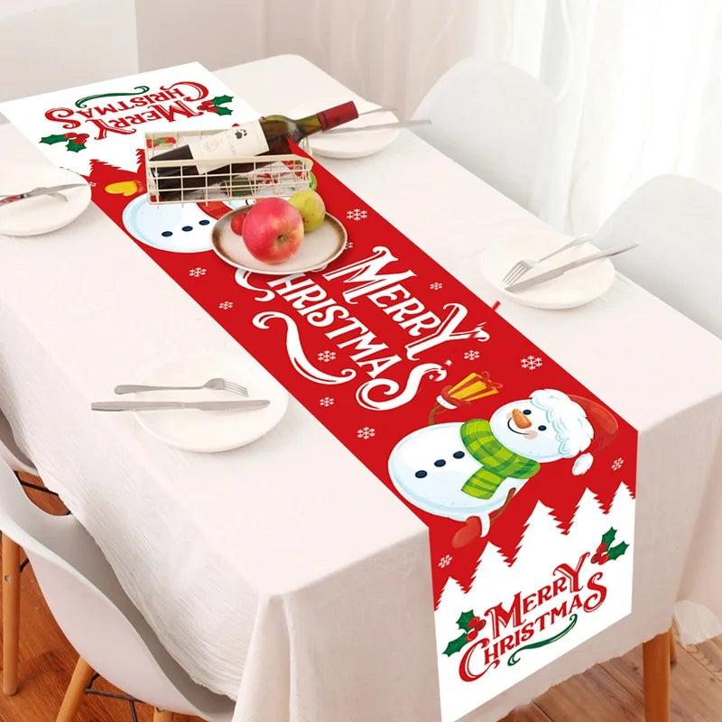 Merry Christmas Table Runner – Festive Holiday Table Decor for Kitchen & Dining, Christmas & New Year 2024