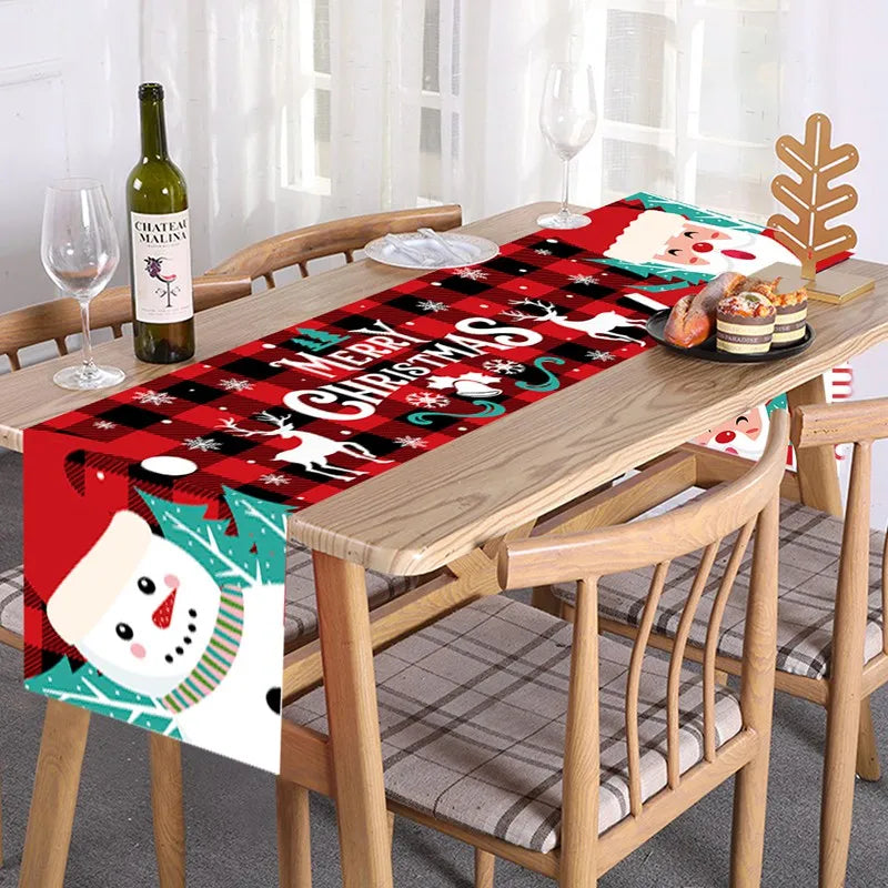 Merry Christmas Table Runner – Festive Holiday Table Decor for Kitchen & Dining, Christmas & New Year 2024
