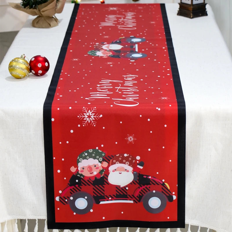 Merry Christmas Table Runner – Festive Holiday Table Decor for Kitchen & Dining, Christmas & New Year 2024