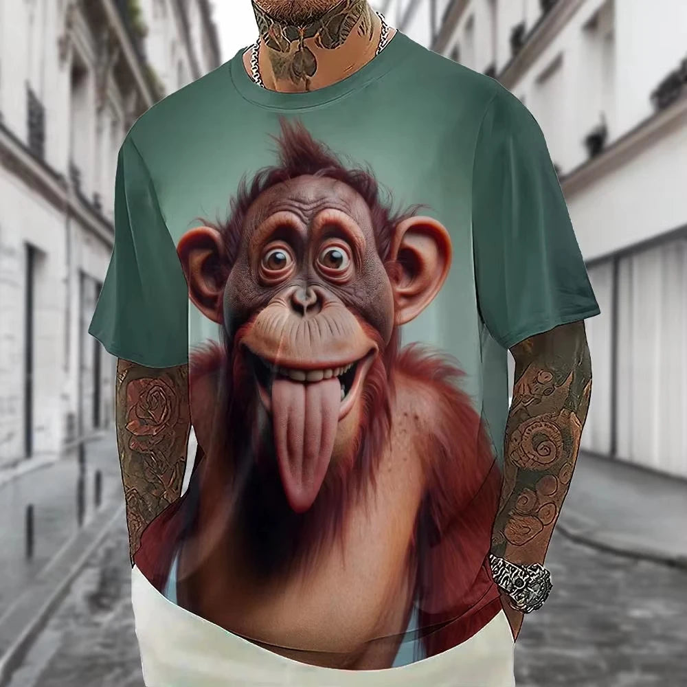 Hot Sell Summer Men Clothing 3d Printai Rendering Animal Men T-Shirt, Men Casual Hip Hop Sports T Shirt Men Short Sleeve T Shirt