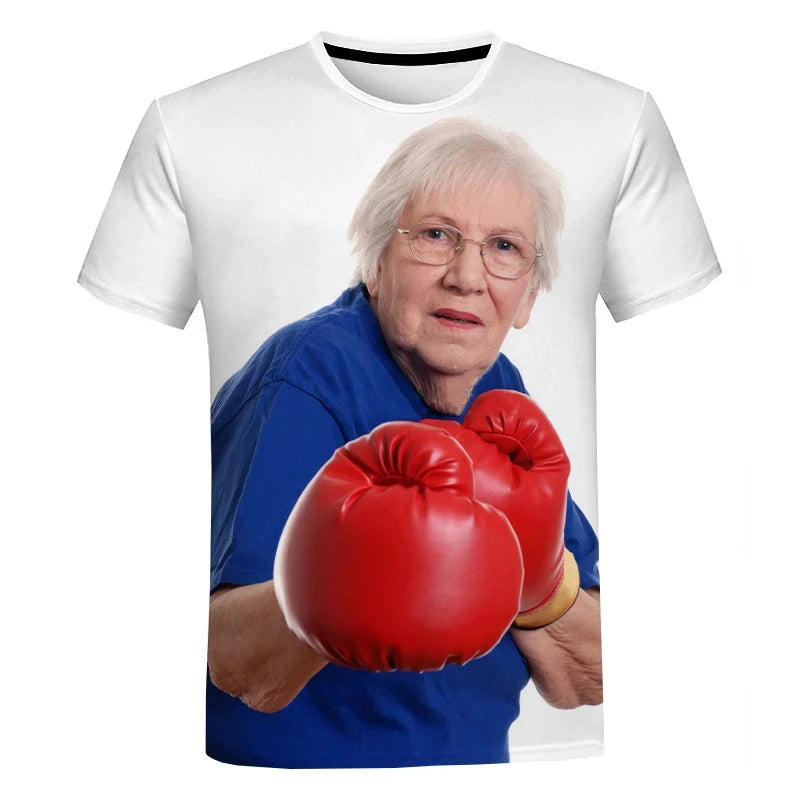 2023 Summer Creative Funny Ladies Licking Red Popsicle 3D Printed T-Shirt Cute Granny Funny Popsicle T-Shirt Casual Loose Tops