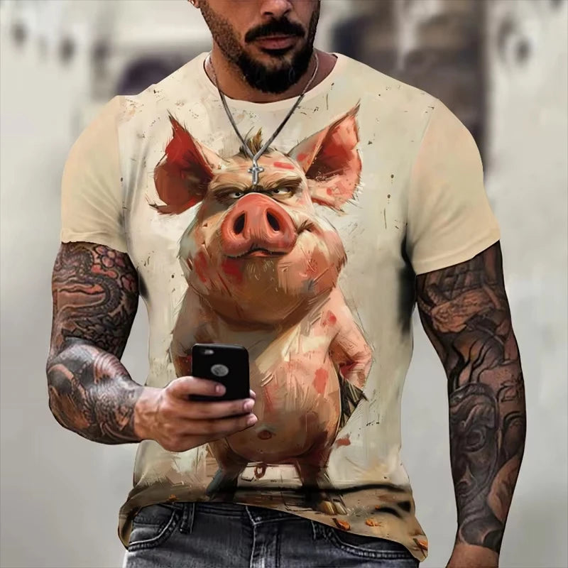 Hot Sell Summer Men Clothing 3d Printai Rendering Animal Men T-Shirt, Men Casual Hip Hop Sports T Shirt Men Short Sleeve T Shirt