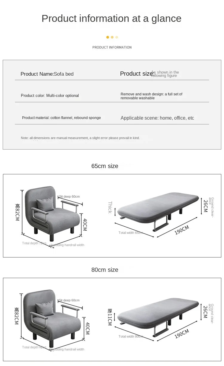 Simple Fabric Folding Sofa & Bed Dual Purpose-4