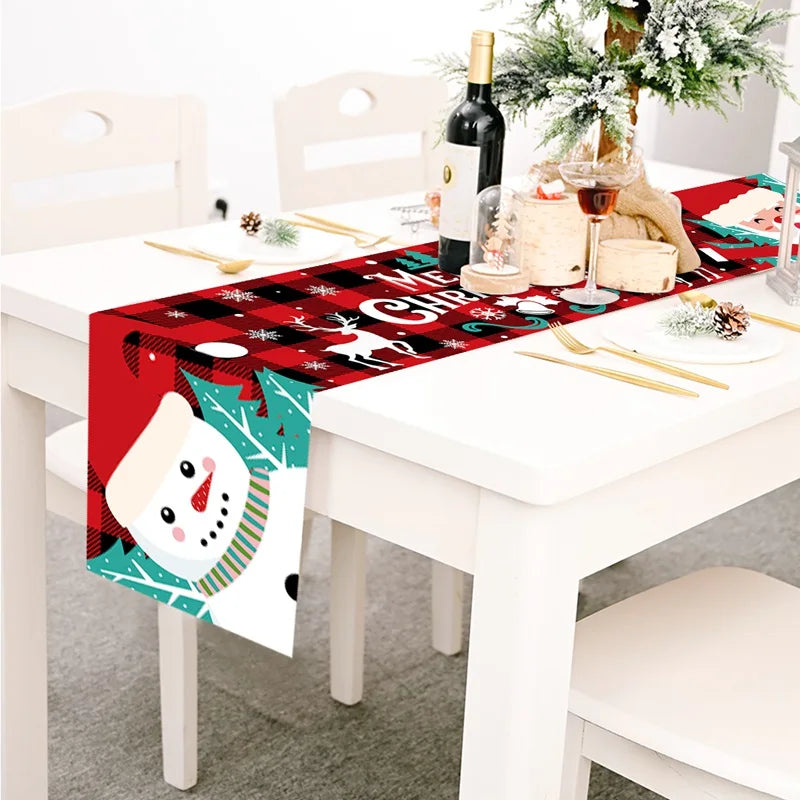 Merry Christmas Table Runner – Festive Holiday Table Decor for Kitchen & Dining, Christmas & New Year 2024