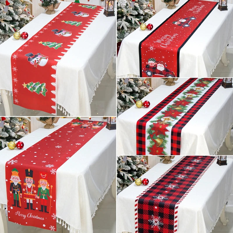 Merry Christmas Table Runner – Festive Holiday Table Decor for Kitchen & Dining, Christmas & New Year 2024