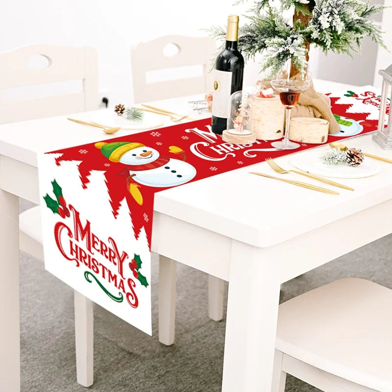 Merry Christmas Table Runner – Festive Holiday Table Decor for Kitchen & Dining, Christmas & New Year 2024