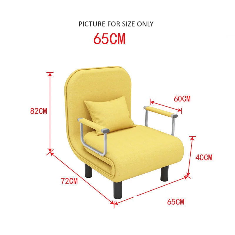 Orange Foldable Sofa Bed - Convertible Chair with Adjustable Height - Single Stool Design-2