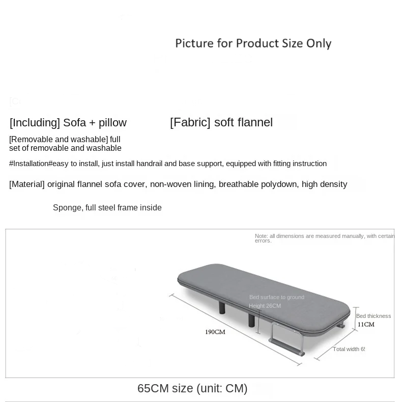 Orange Foldable Sofa Bed - Convertible Chair with Adjustable Height - Single Stool Design-3