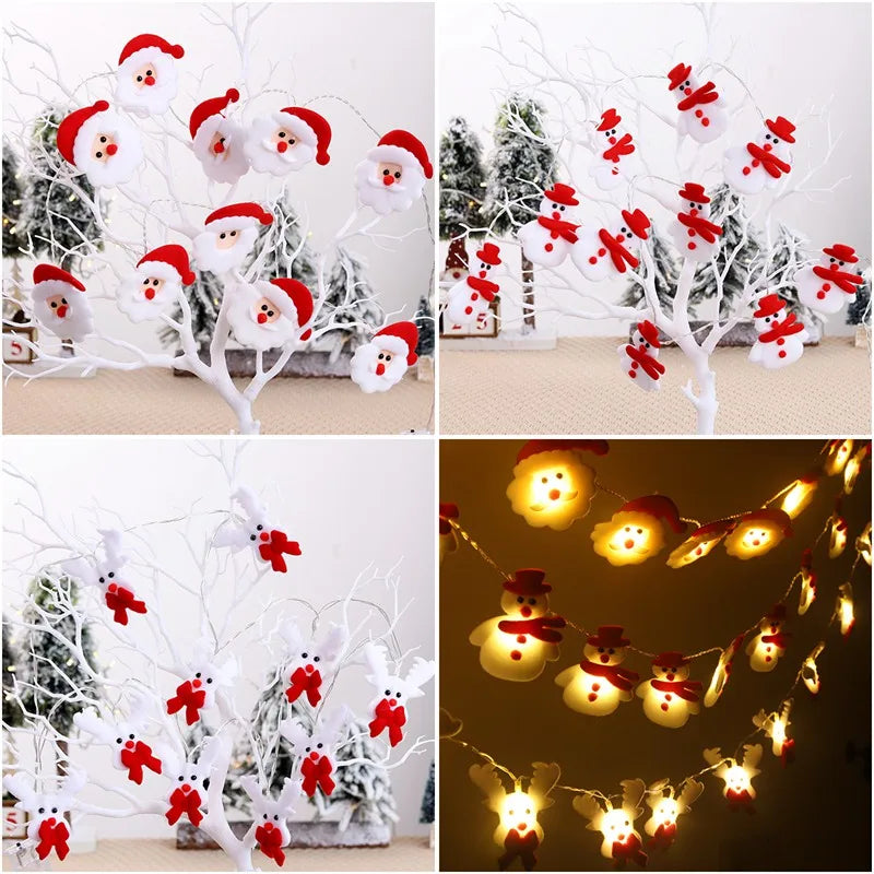 Snowman LED String Lights Garland – Merry Christmas Decorations for Home & Tree, 2024 Holiday Ornament & Gift