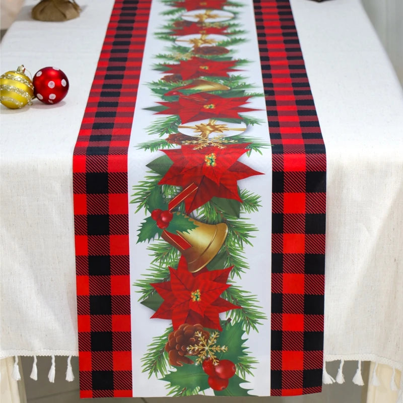 Merry Christmas Table Runner – Festive Holiday Table Decor for Kitchen & Dining, Christmas & New Year 2024