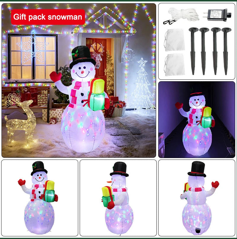 1.8M LED Inflatable Santa Claus Riding Polar Bear – Christmas Decoration for Indoor & Outdoor Garden Display