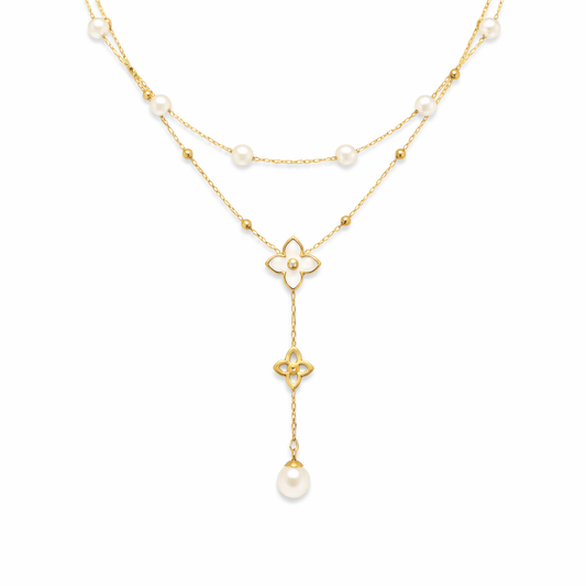 Clover Pearl Necklace