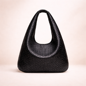 Vintage Woven Crescent Shoulder Bag