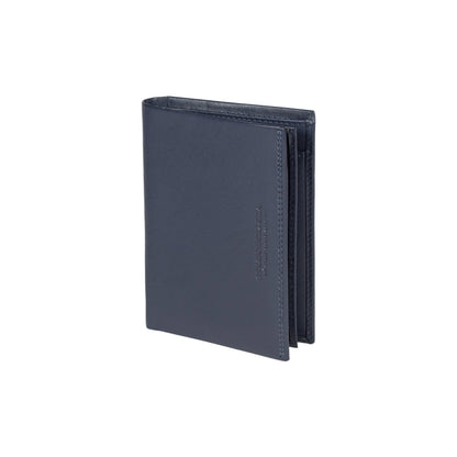 Blue RFID Leather Men’s Wallet – Full‑Grain