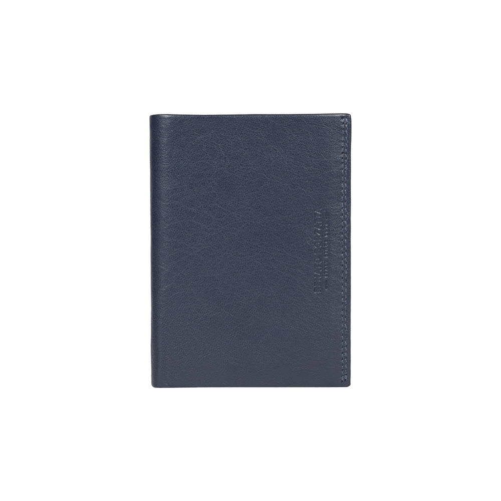Blue RFID Leather Men’s Wallet – Full‑Grain
