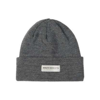 Gray Melange Wool Beanie – Made in Italy