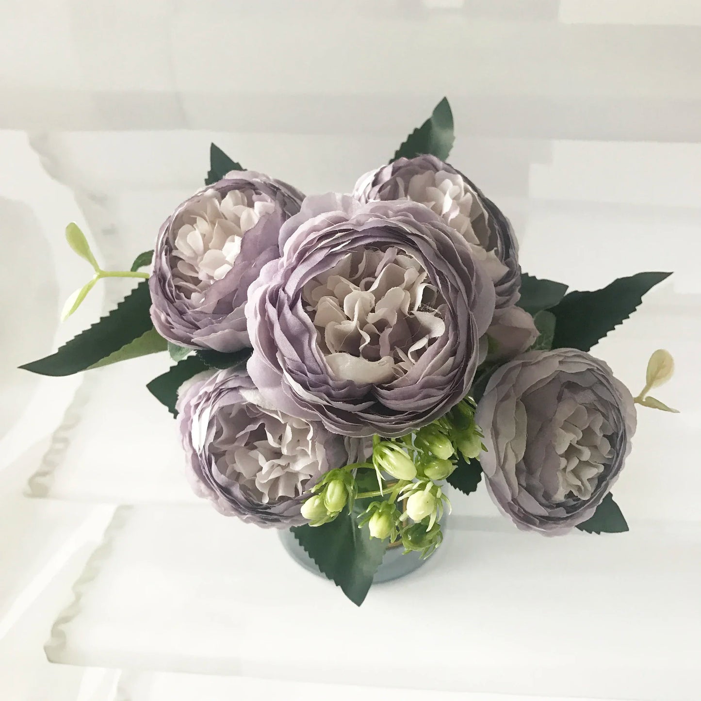 Pink Silk Peony Bouquet – 5 Big Heads, 4 Budsbbbbbbbbbbbbbbb