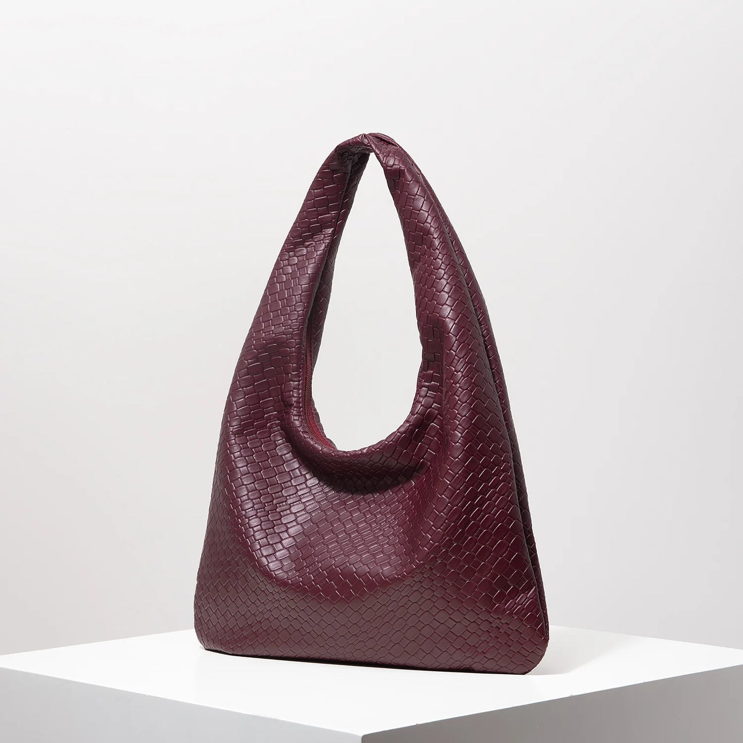 Vintage Woven Crescent Shoulder Bag