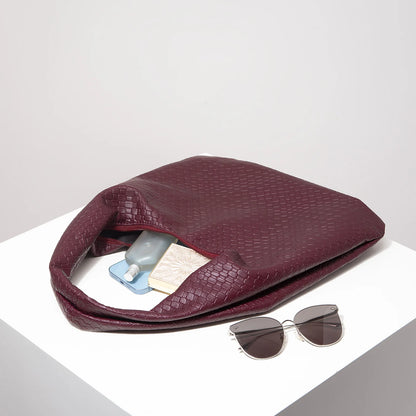 Vintage Woven Crescent Shoulder Bag