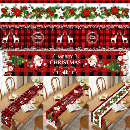 Merry Christmas Table Runner – Festive Holiday Table Decor for Kitchen & Dining, Christmas & New Year 2024