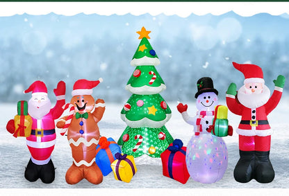 1.8M LED Inflatable Santa Claus Riding Polar Bear – Christmas Decoration for Indoor & Outdoor Garden Display
