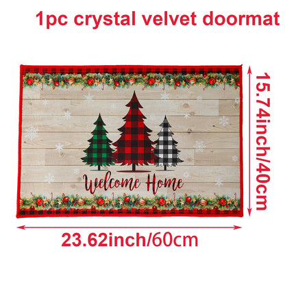 Christmas Door Mat Santa Claus Outdoor Carpet Merry Christmas Decorations For Home 2024 Navidad Xmas Ornament New Year 2025