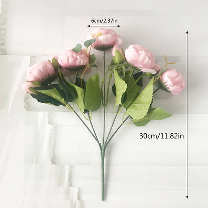 Pink Silk Peony Bouquet – 5 Big Heads, 4 Budsbbbbbbbbbbbbbbb