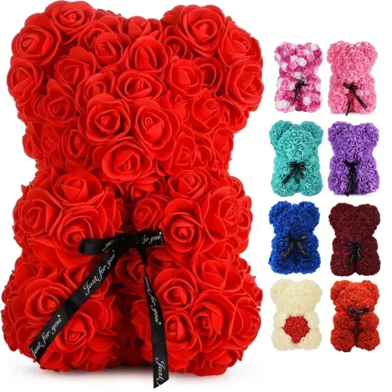 Eternal Rose Teddy Bear Gift – Romantic Flower Keepsake
